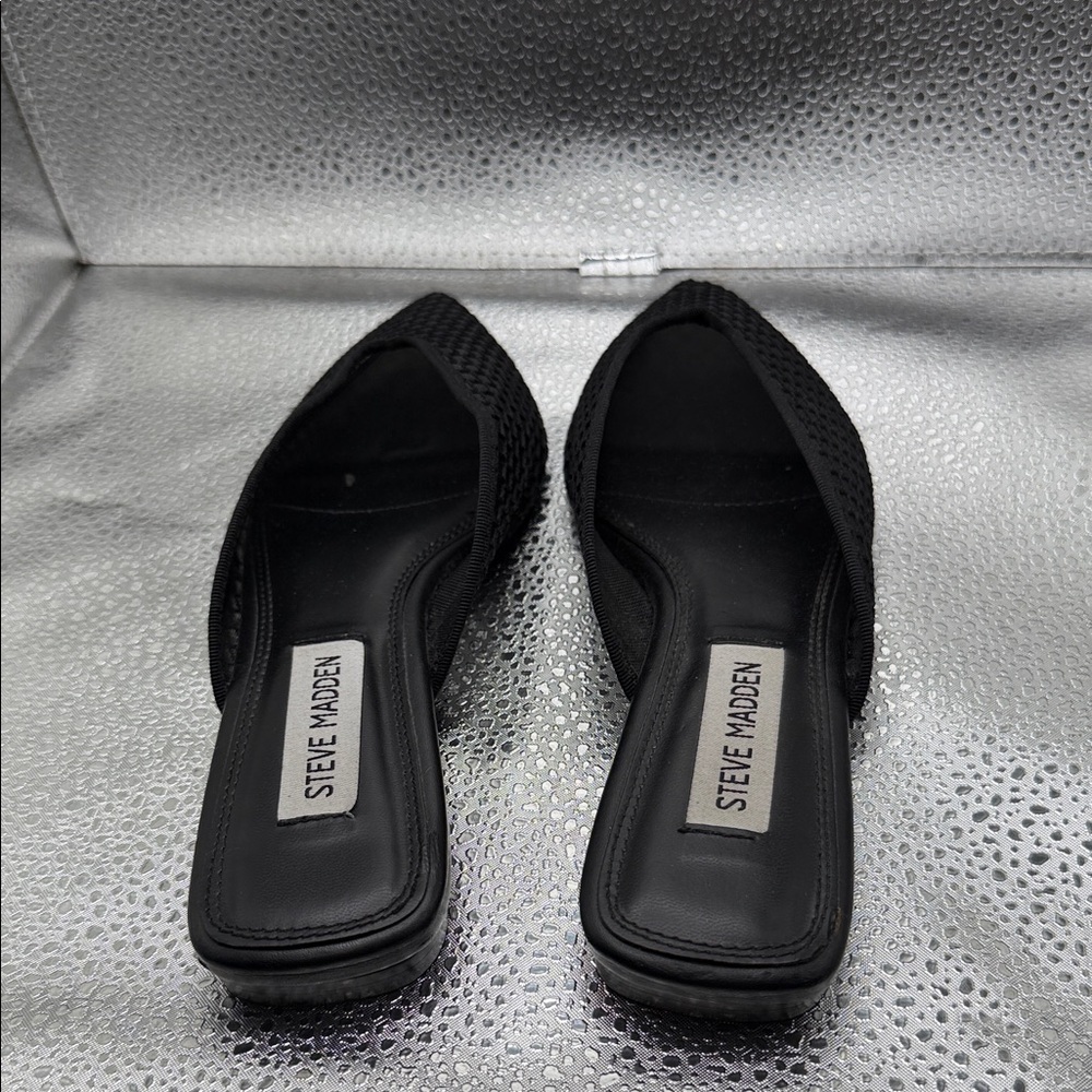 Steve Madden KINDRA Women's Textured Black Mules - Picture 4 of 5